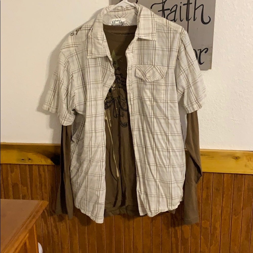 Button up with long sleeve shirt